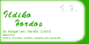 ildiko hordos business card