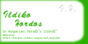 ildiko hordos business card